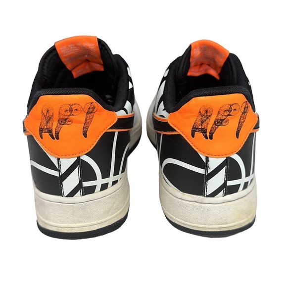 Nike Air Force One 1'07 LV8 Low White Black Orange Shoes #823511-104 Size 10.5 - Picture 5 of 11
